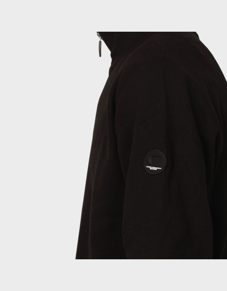 JCOSTANCE KNIT BADGE ZIP CARDIGAN