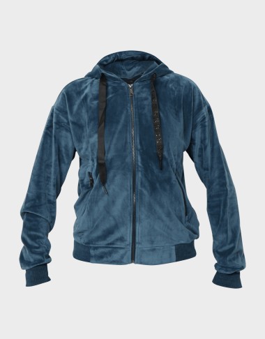VELVET ZIP HOODIE