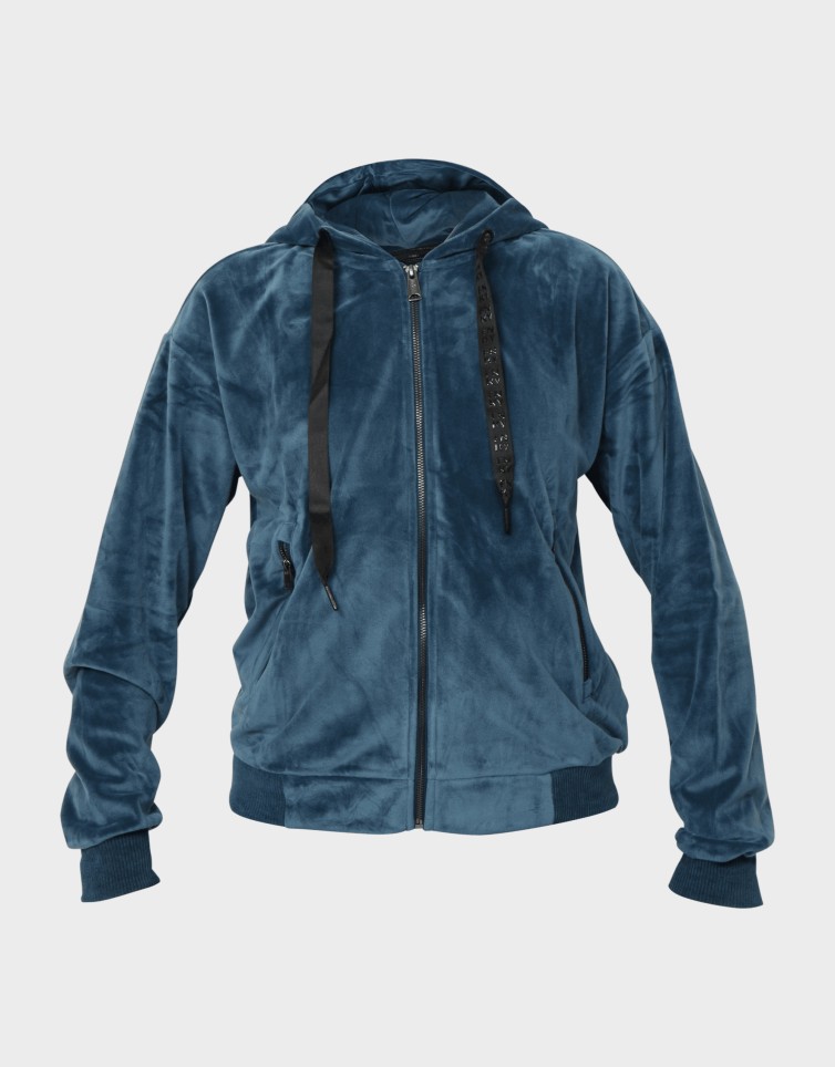 VELVET ZIP HOODIE