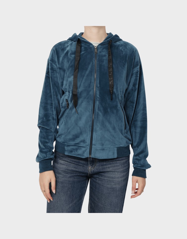VELVET ZIP HOODIE