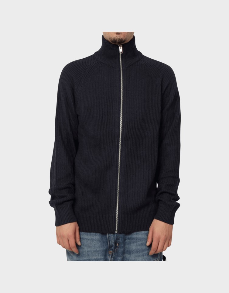 PANNEL KNIT ZIP CARDIGAN