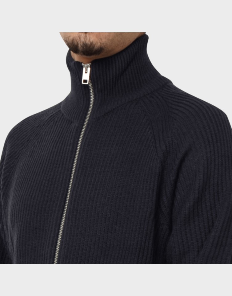 PANNEL KNIT ZIP CARDIGAN