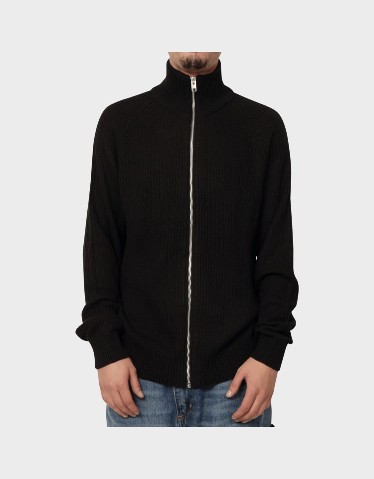 PANNEL KNIT ZIP CARDIGAN