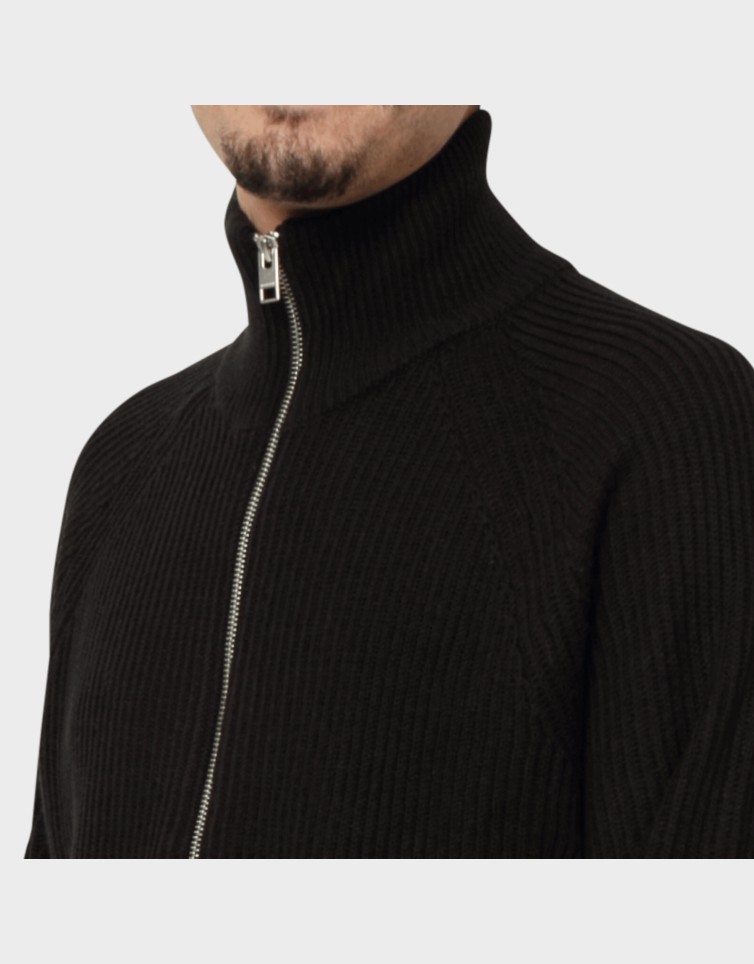 PANNEL KNIT ZIP CARDIGAN