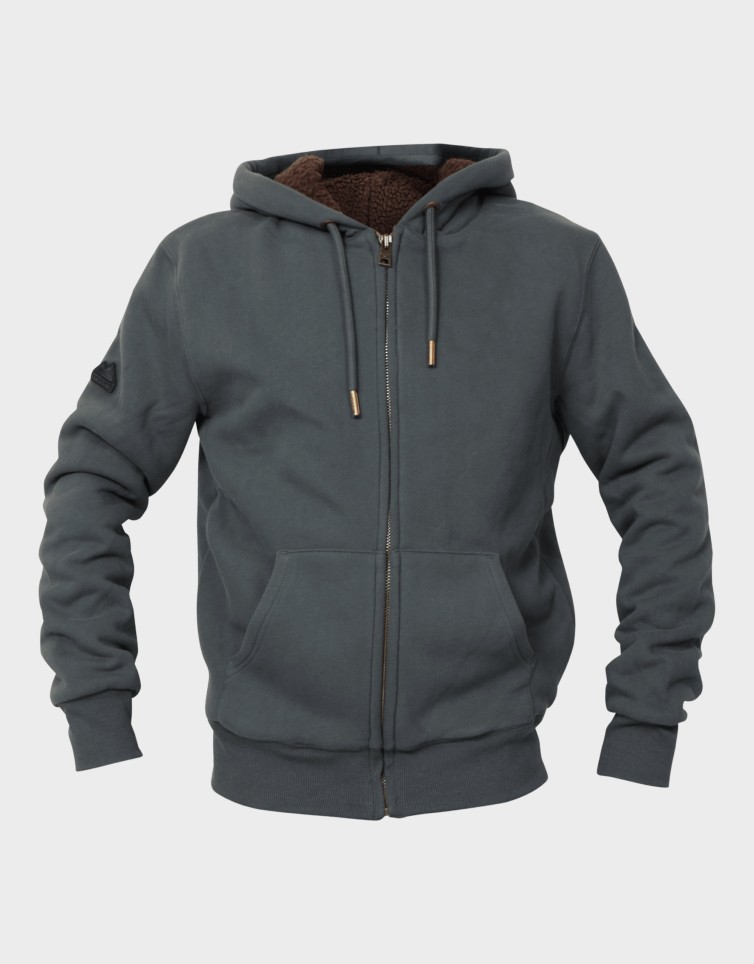 D1 BORG LINED ZIPHOOD