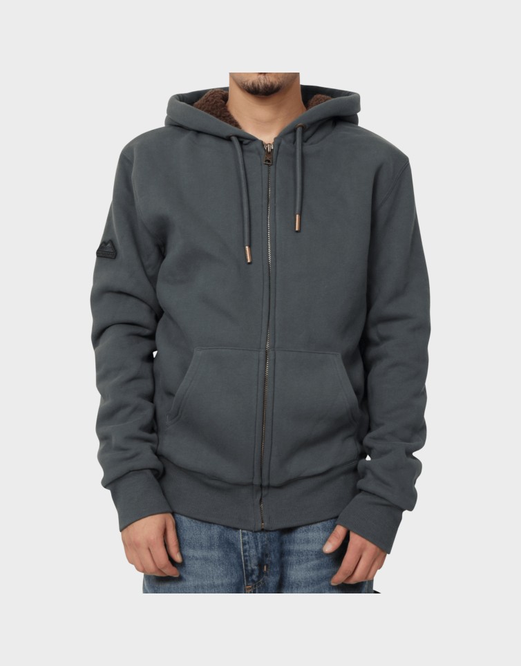 D1 BORG LINED ZIPHOOD