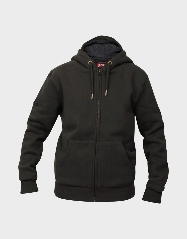 D1 BORG LINED ZIPHOOD