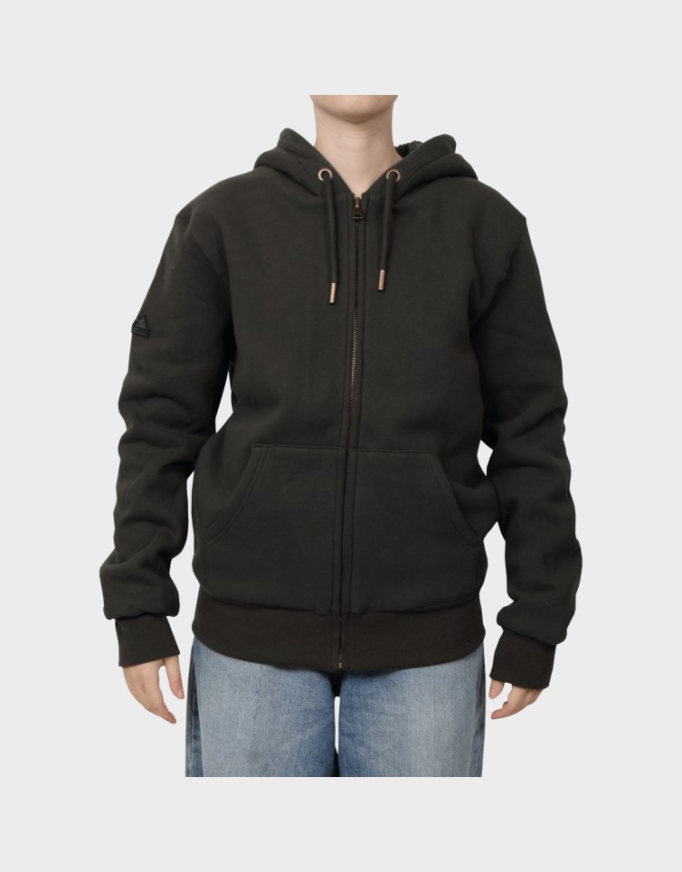 D1 BORG LINED ZIPHOOD
