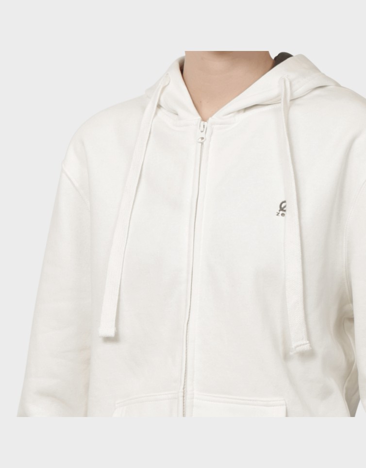 COTTON FLEECE SOLID CARDIGAN