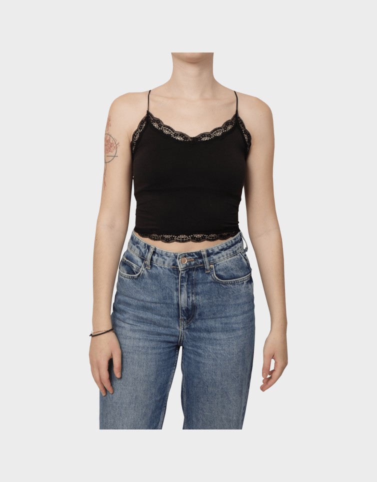 VICKY LACE SEAMLESS CROPPED TOP