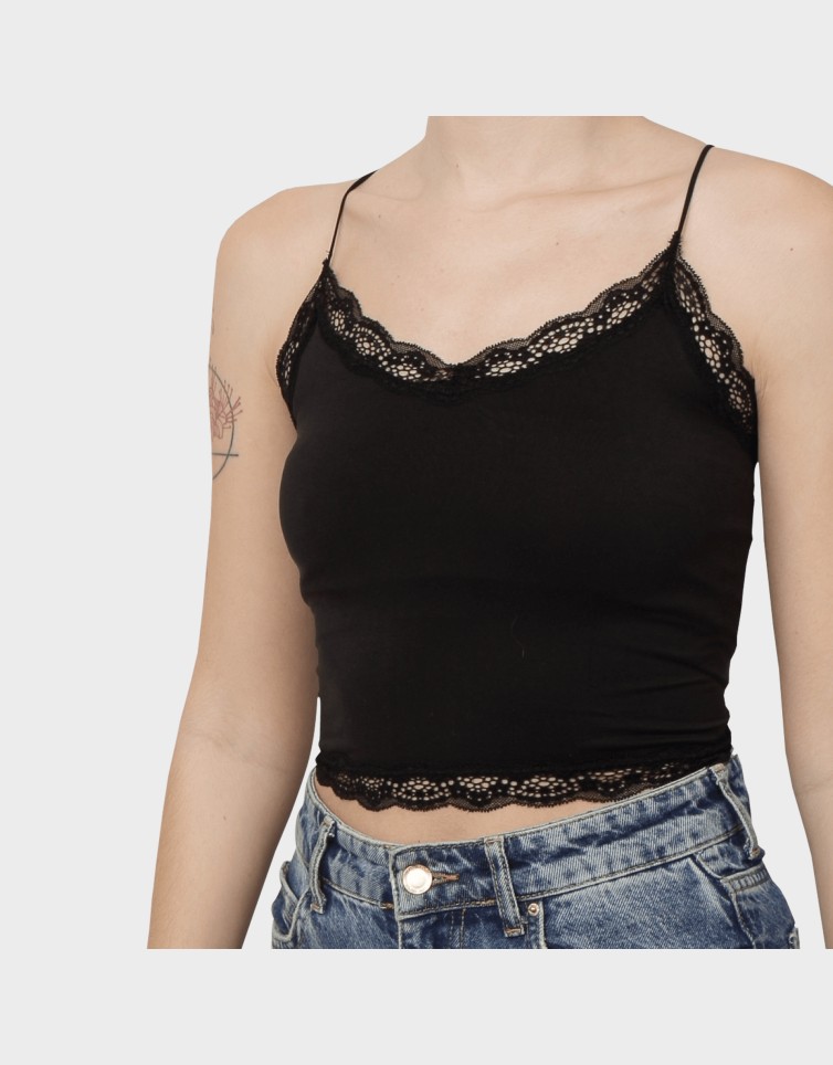 VICKY LACE SEAMLESS CROPPED TOP