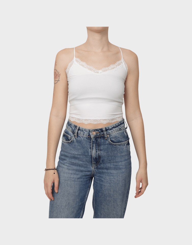 VICKY LACE SEAMLESS CROPPED TOP