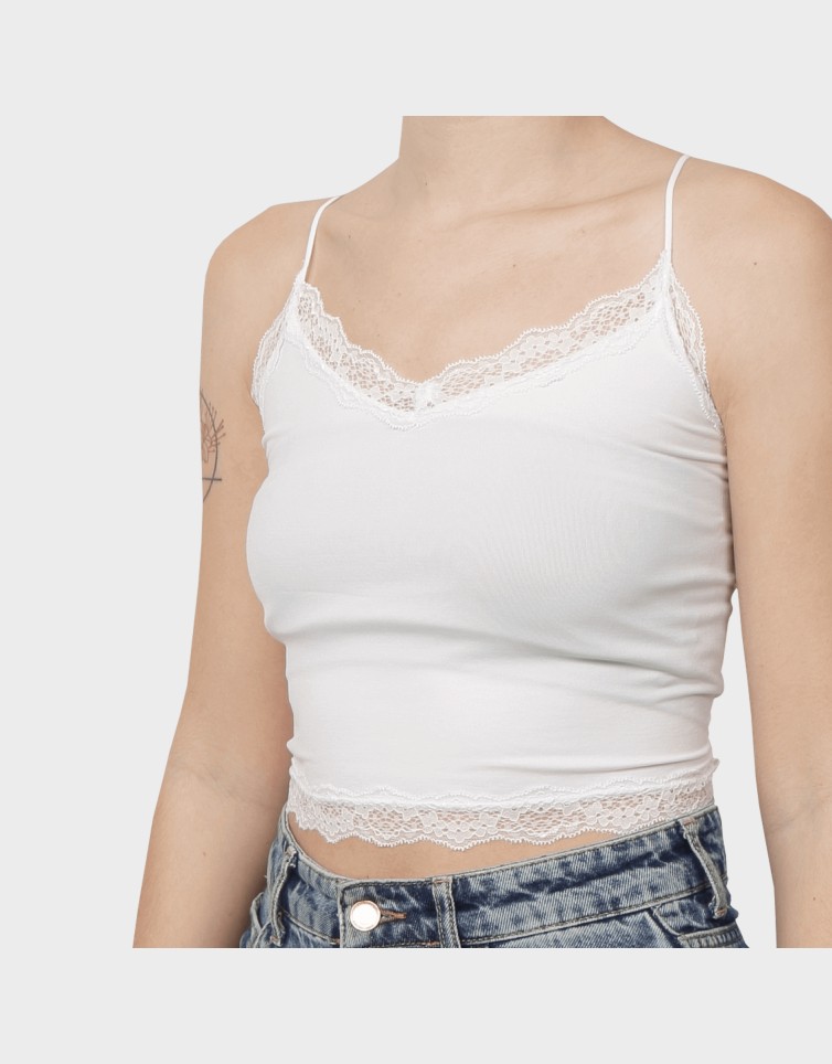 VICKY LACE SEAMLESS CROPPED TOP