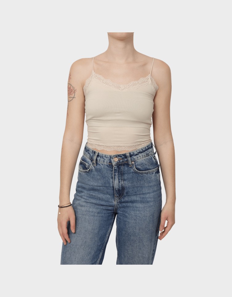 VICKY LACE SEAMLESS CROPPED TOP