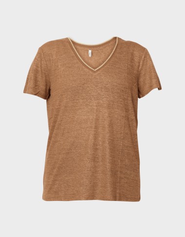 BEATRICE S/S V-NECK DETAIL TOP