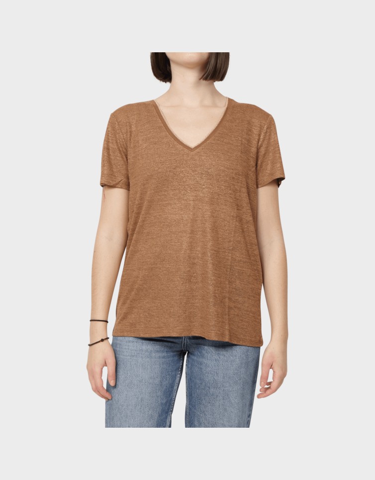 BEATRICE S/S V-NECK DETAIL TOP