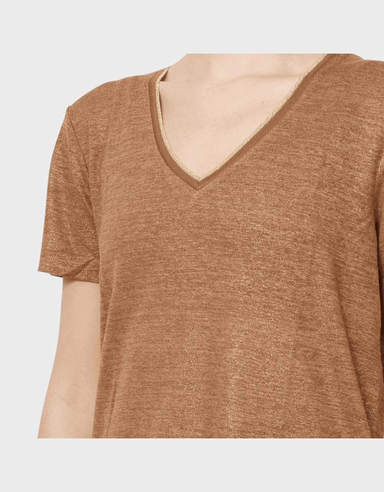 BEATRICE S/S V-NECK DETAIL TOP
