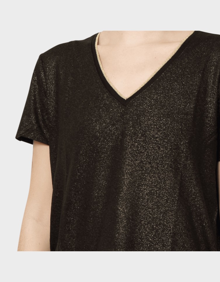 BEATRICE S/S V-NECK DETAIL TOP
