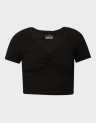 BETTY LIFE S/S SCALLOP V-NECK