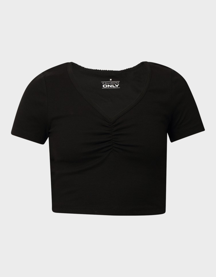 BETTY LIFE S/S SCALLOP V-NECK