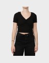 BETTY LIFE S/S SCALLOP V-NECK