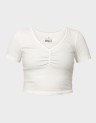 BETTY LIFE S/S SCALLOP V-NECK