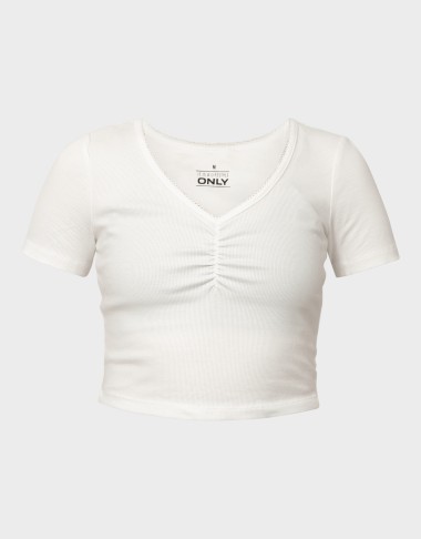 BETTY LIFE S/S SCALLOP V-NECK