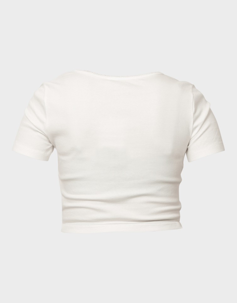 BETTY LIFE S/S SCALLOP V-NECK