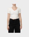 BETTY LIFE S/S SCALLOP V-NECK