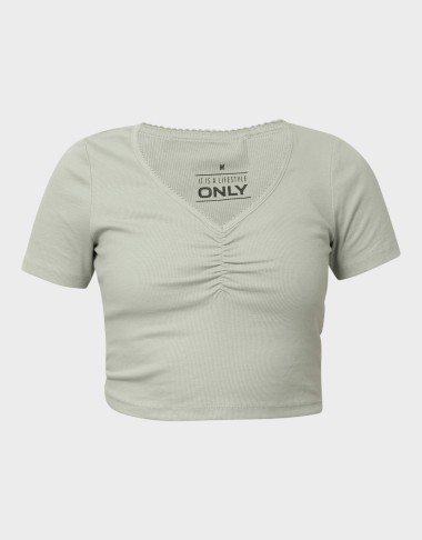 BETTY LIFE S/S SCALLOP V-NECK