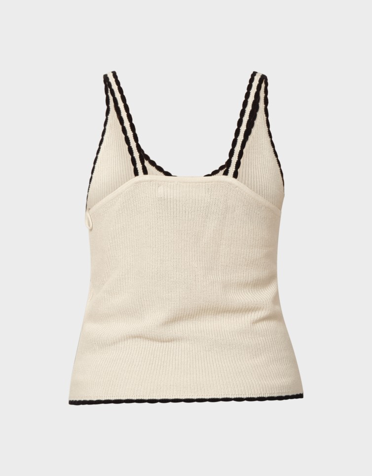 NEWLEXSUN CONTRAST SL V-NECK TOP