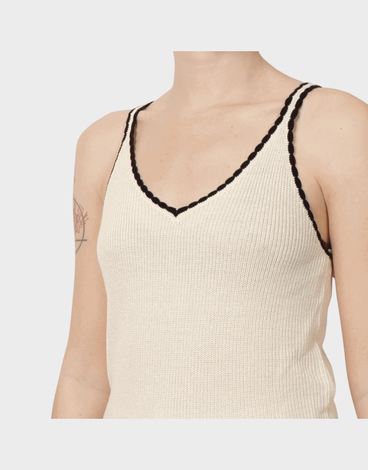 NEWLEXSUN CONTRAST SL V-NECK TOP