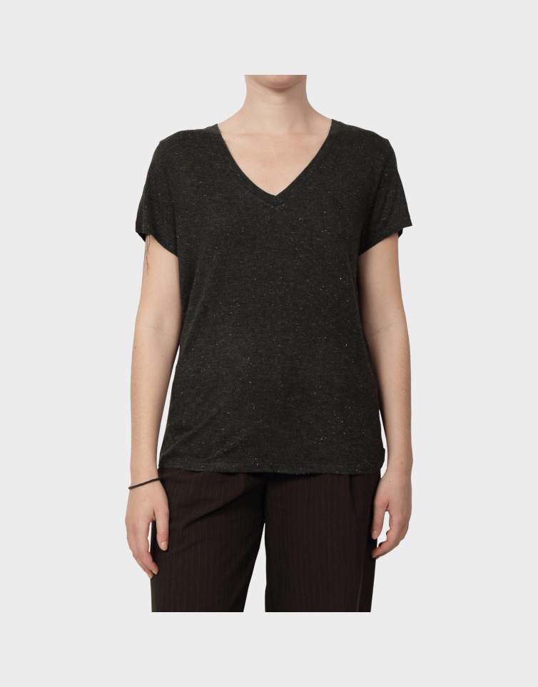D1 STUDIOS SLUB EMB VEE TEE