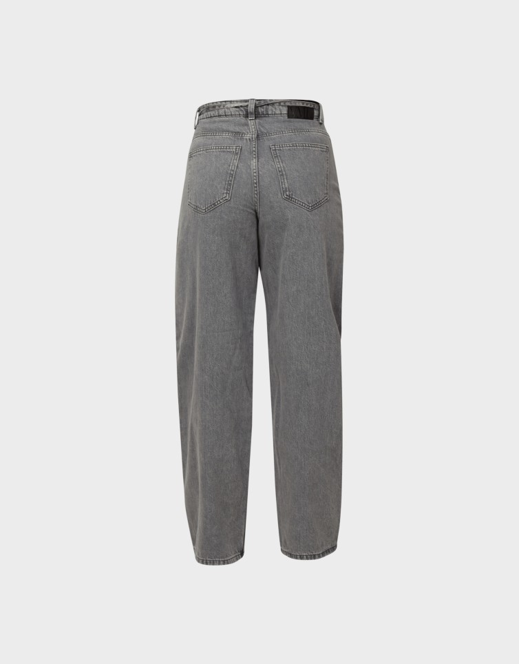 ESTELLE HR BARREL DENIM BELT JEANS