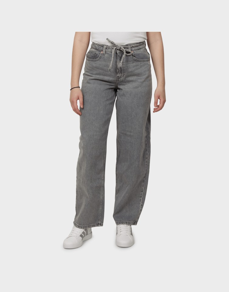 ESTELLE HR BARREL DENIM BELT JEANS