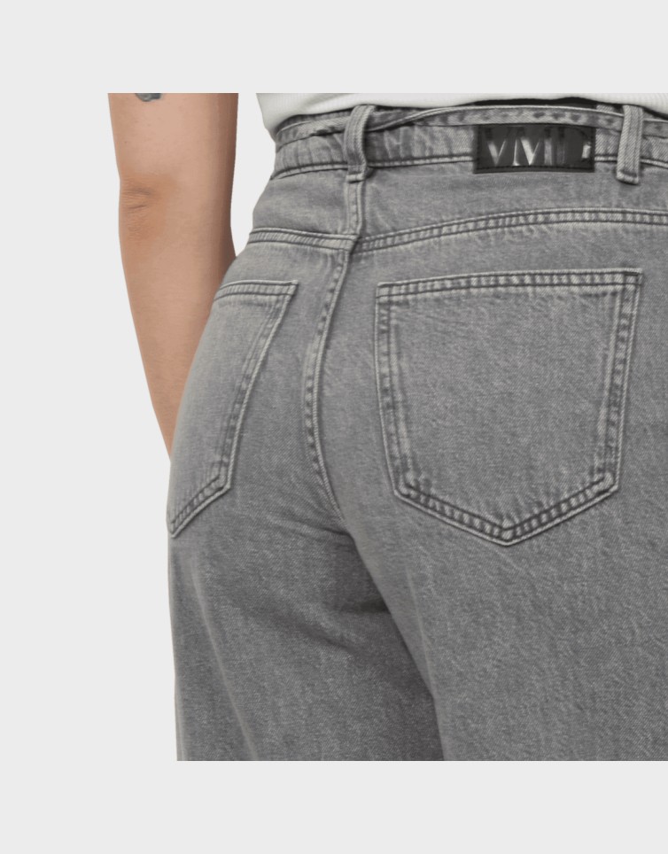 ESTELLE HR BARREL DENIM BELT JEANS