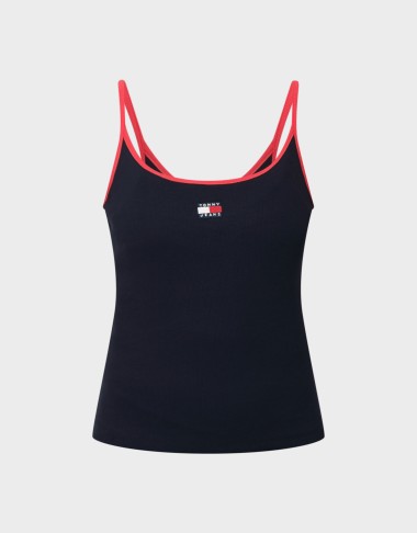 SLIM BADGE STRAPPY TOP