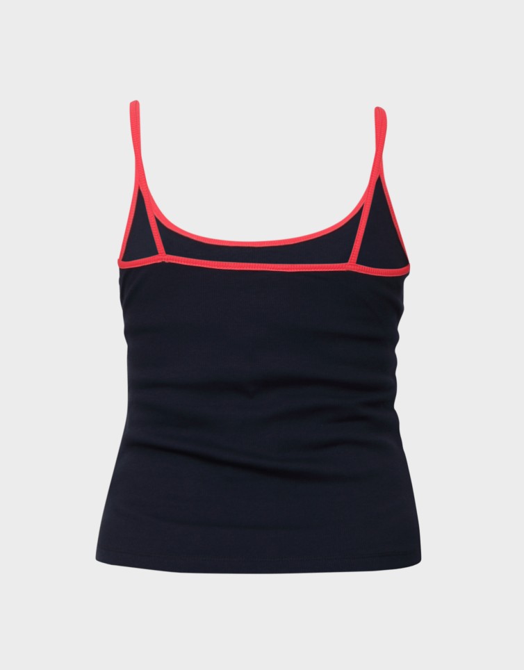 SLIM BADGE STRAPPY TOP