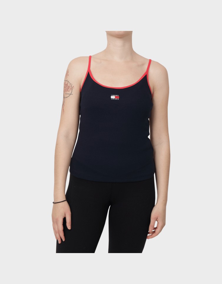 SLIM BADGE STRAPPY TOP