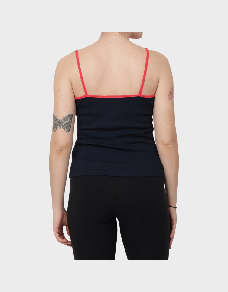 SLIM BADGE STRAPPY TOP