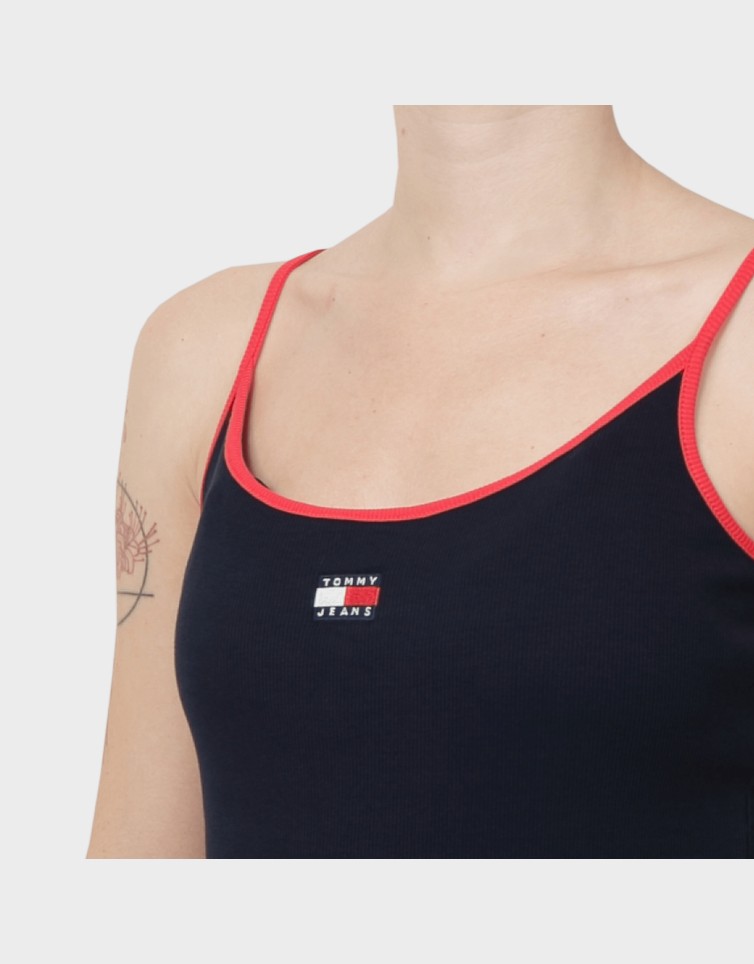 SLIM BADGE STRAPPY TOP