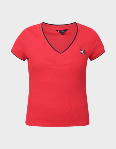 SLIM BADGE V-NECK TEE