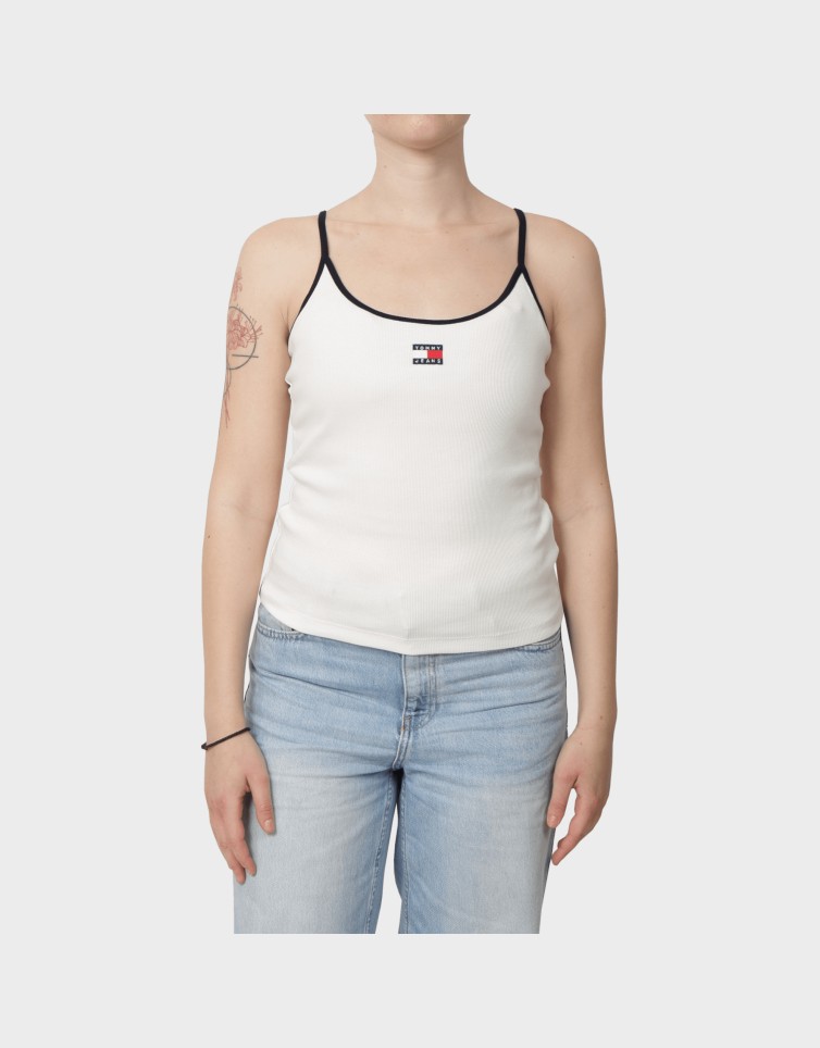 SLIM BADGE STRAPPY TOP