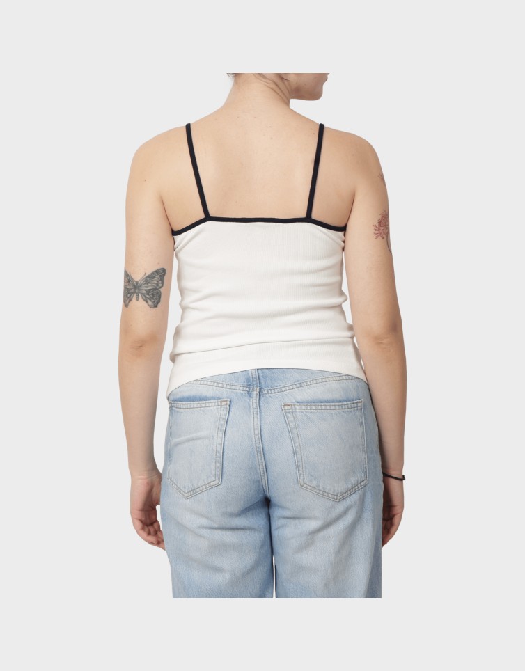 SLIM BADGE STRAPPY TOP