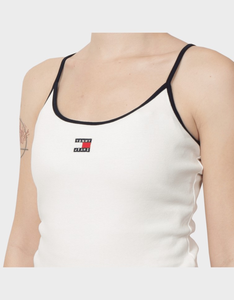 SLIM BADGE STRAPPY TOP