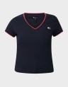 SLIM BADGE V-NECK TEE