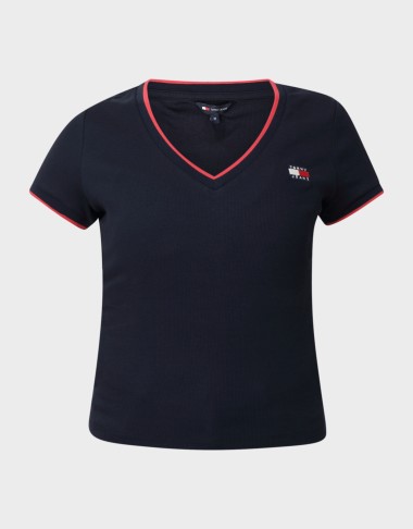 SLIM BADGE V-NECK TEE
