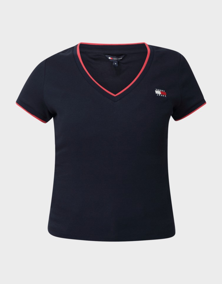 SLIM BADGE V-NECK TEE