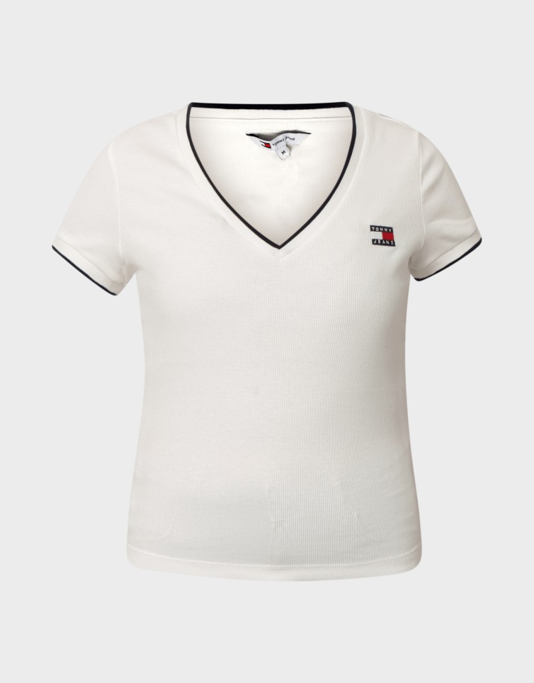 SLIM BADGE V-NECK TEE