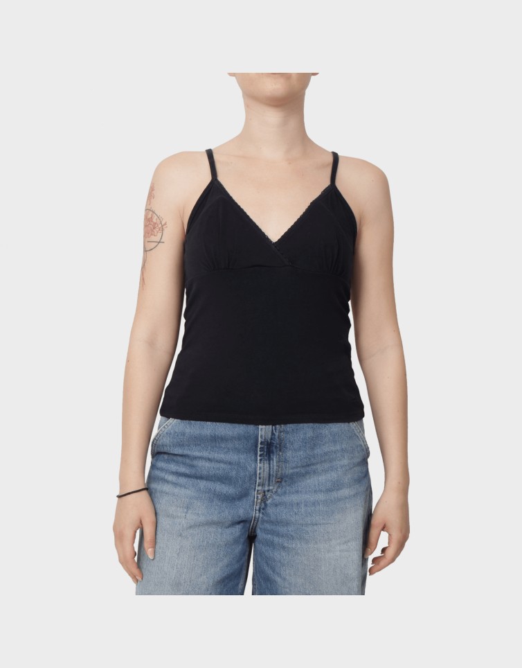 D4 OVIN ATH ESS LACE TRIM VNECK VEST